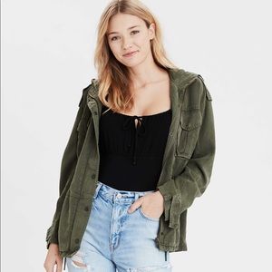 American Eagle hooded military jacket